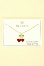 Gold Plated Cherry Hearts Bracelet | Mixtshop LLC