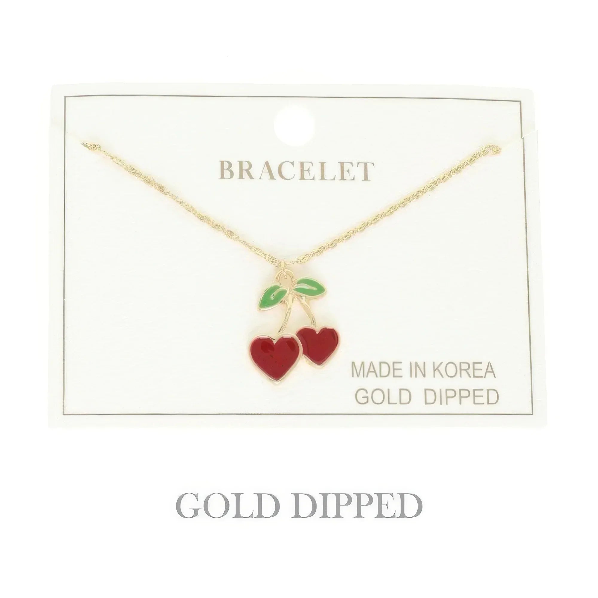 Gold Plated Cherry Hearts Bracelet Secondary image