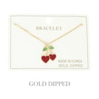 Gold Plated Cherry Hearts Bracelet | Mixtshop LLC