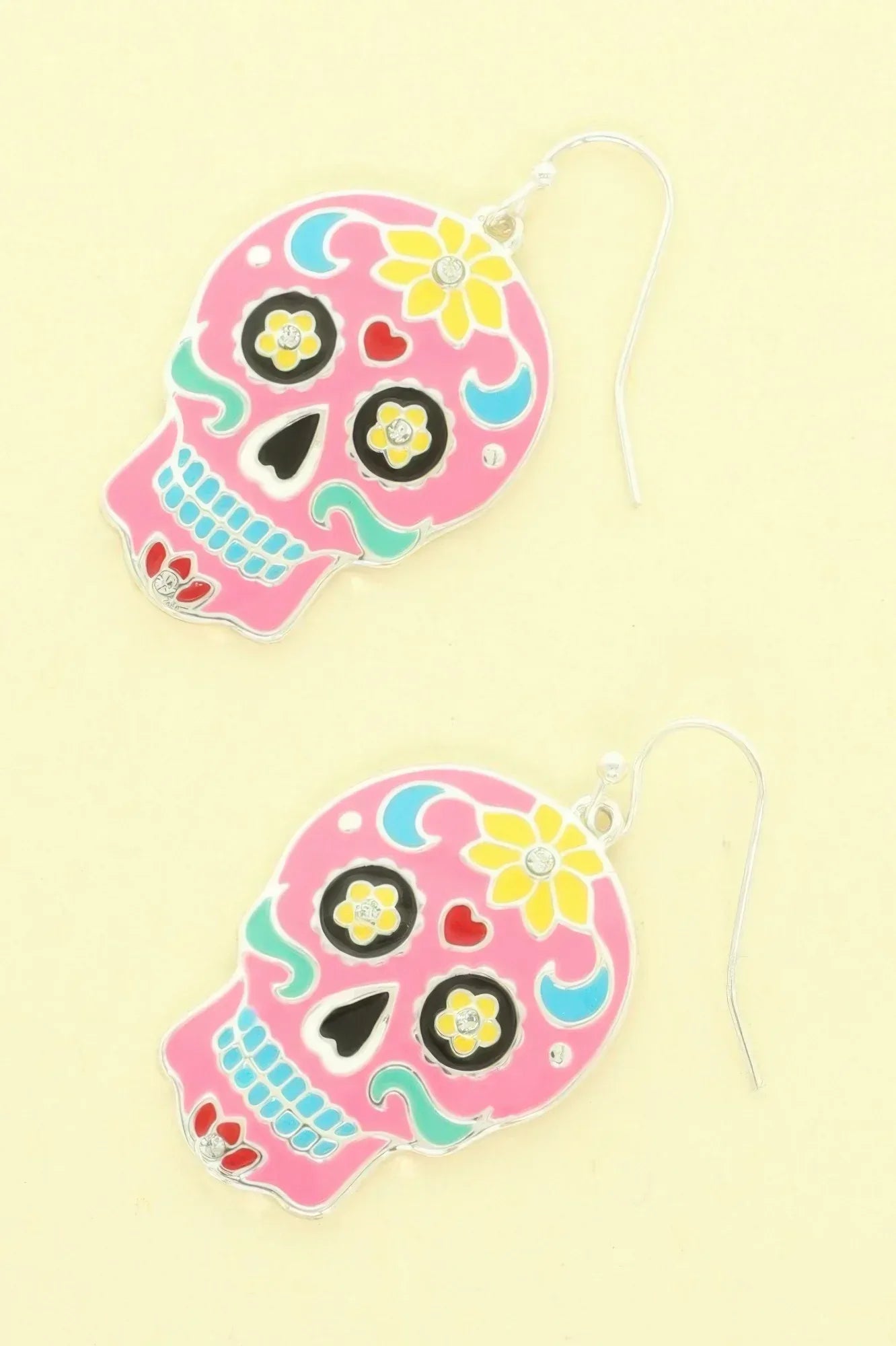 Halloween Jeweled Enamel Sugar Skull Earrings | Mixtshop LLC Main image