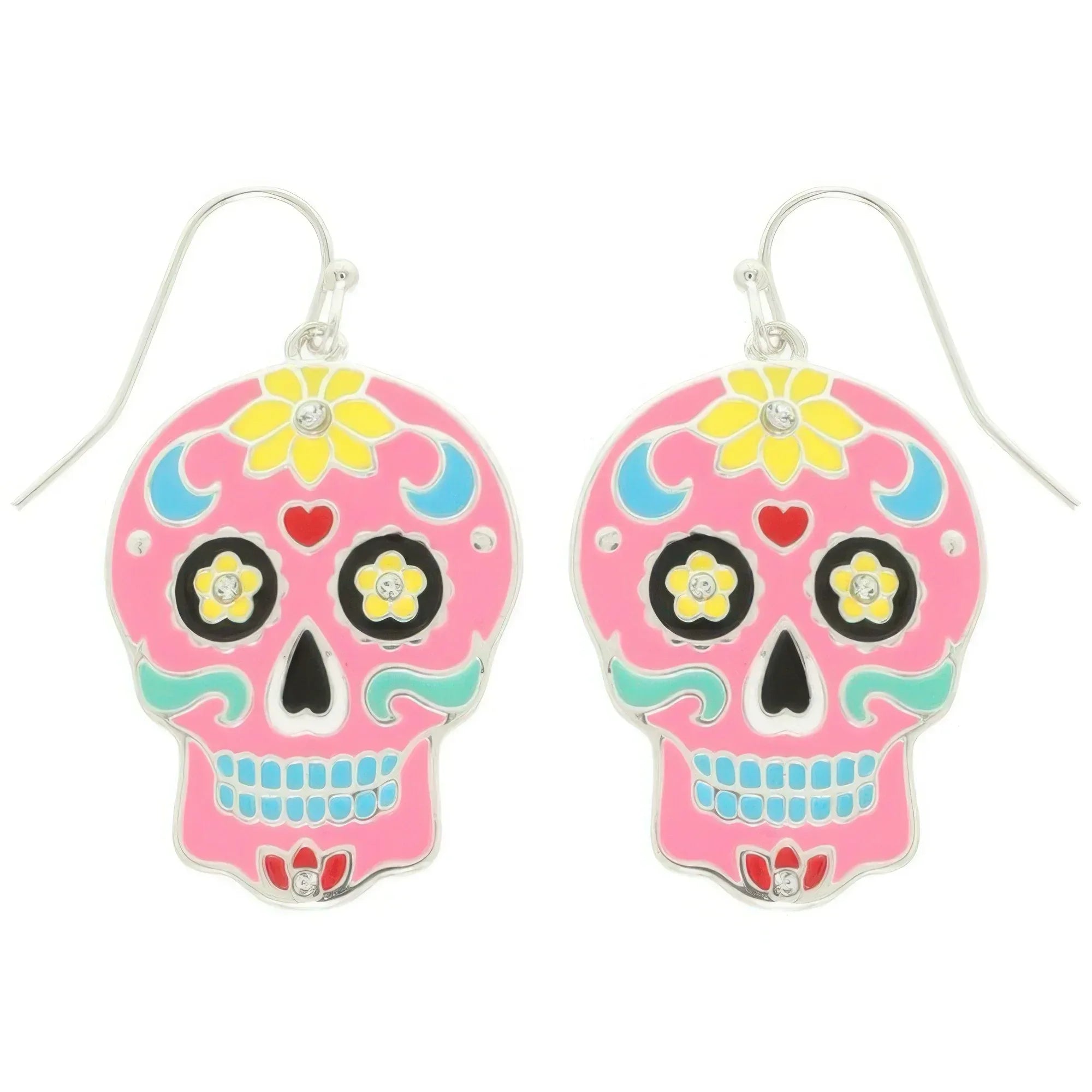 Halloween Jeweled Enamel Sugar Skull Earrings | Mixtshop LLC