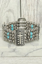 Western Rectangle Cross Concho Stretch Bracelet | Mixtshop LLC