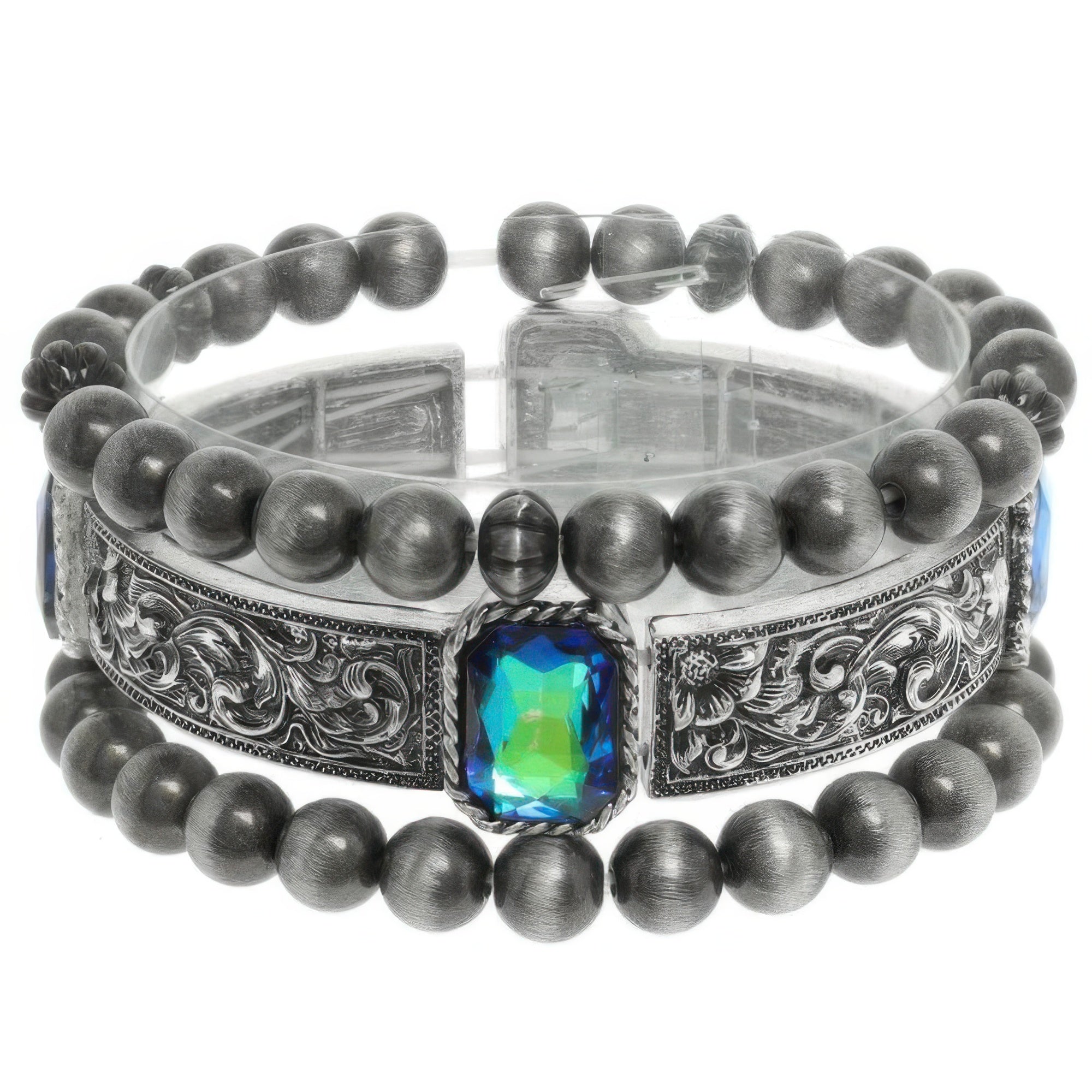 3pc Western Crystal Beaded Bracelet Set Secondary image