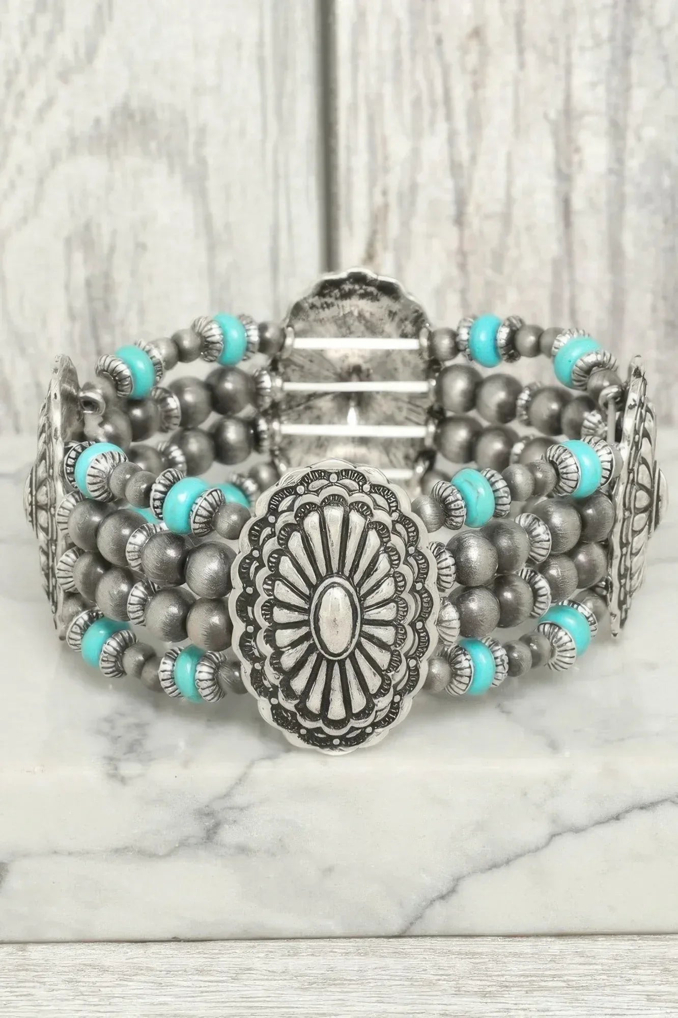Western Oval Concho Stretch Bracelet | Mixtshop LLC Main image