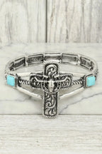 Western Steerhead Cross Stretch Bracelet | Mixtshop LLC