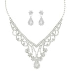 Crystal Rhinestone Pave Teardrop Necklace Set | Mixtshop LLC