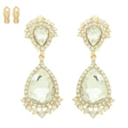 Teardrop Crystal Halo Clip On Earrings | Mixtshop LLC