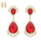 Teardrop Crystal Halo Clip On Earrings | Mixtshop LLC