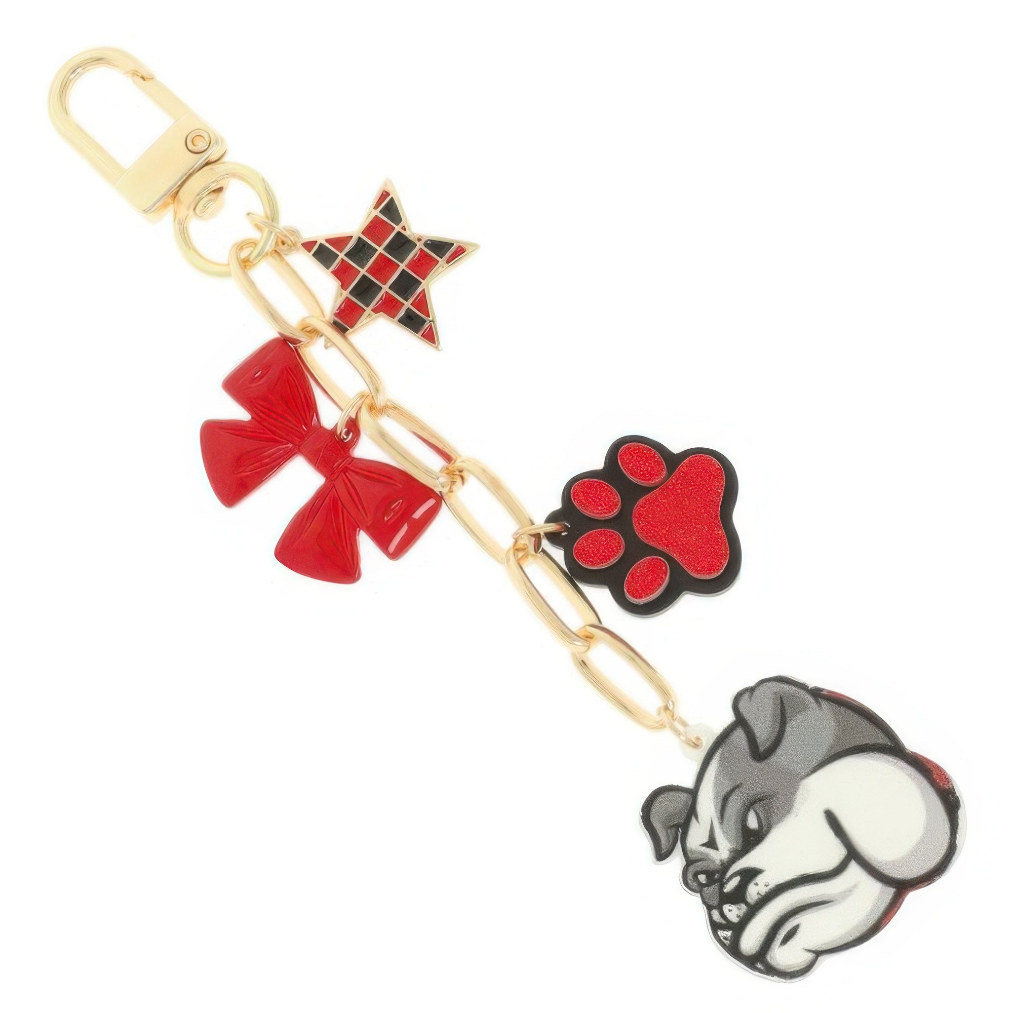 Game Day Bulldog Bag Charm Keychain Secondary image