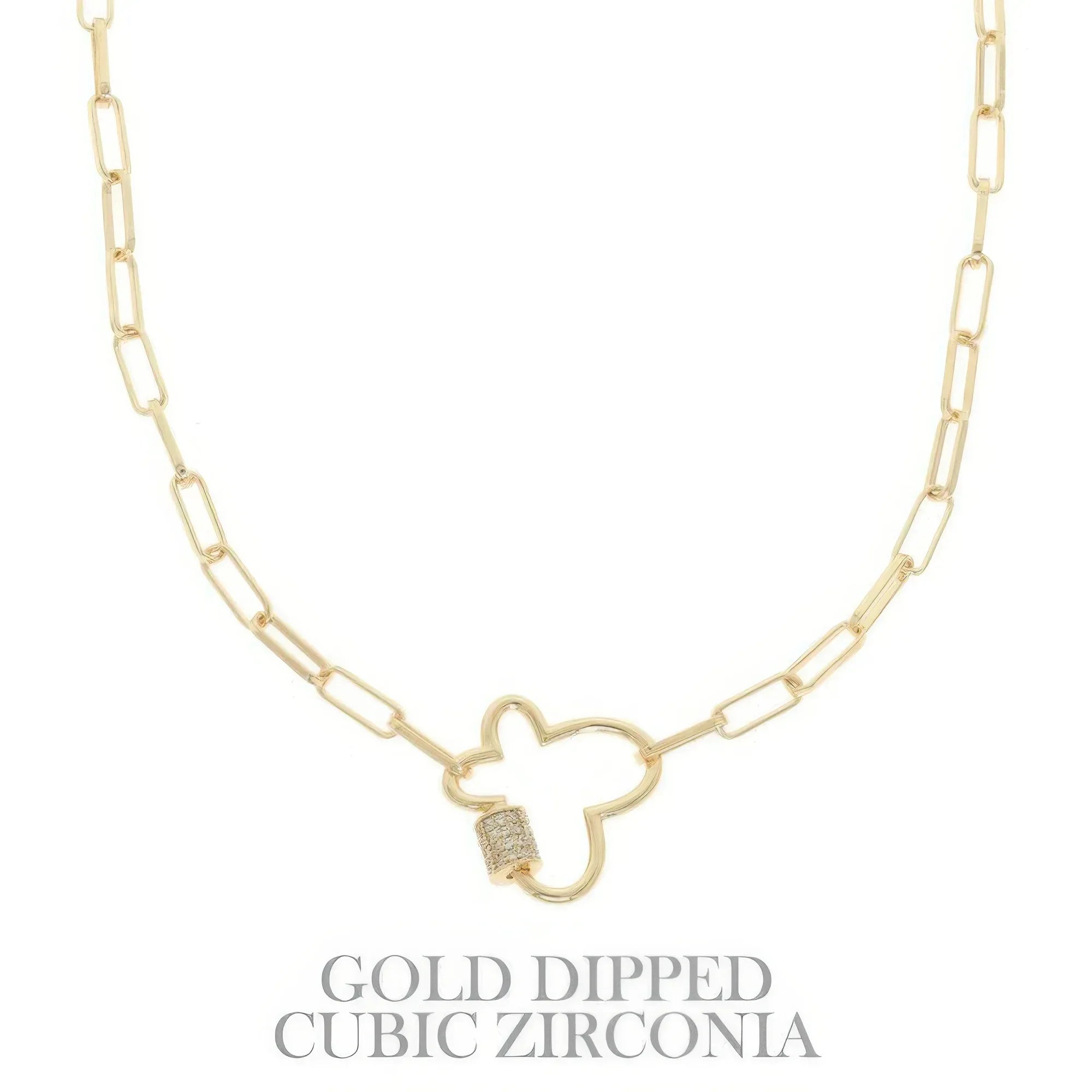 Gold Plated Butterfly Cutout Pendant Necklace | Mixtshop LLC Main image