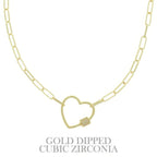 Gold Plated Heart Cutout Pendant Necklace | Mixtshop LLC