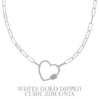 Gold Plated Heart Cutout Pendant Necklace | Mixtshop LLC