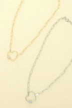 Gold Plated Heart Cutout Pendant Necklace | Mixtshop LLC