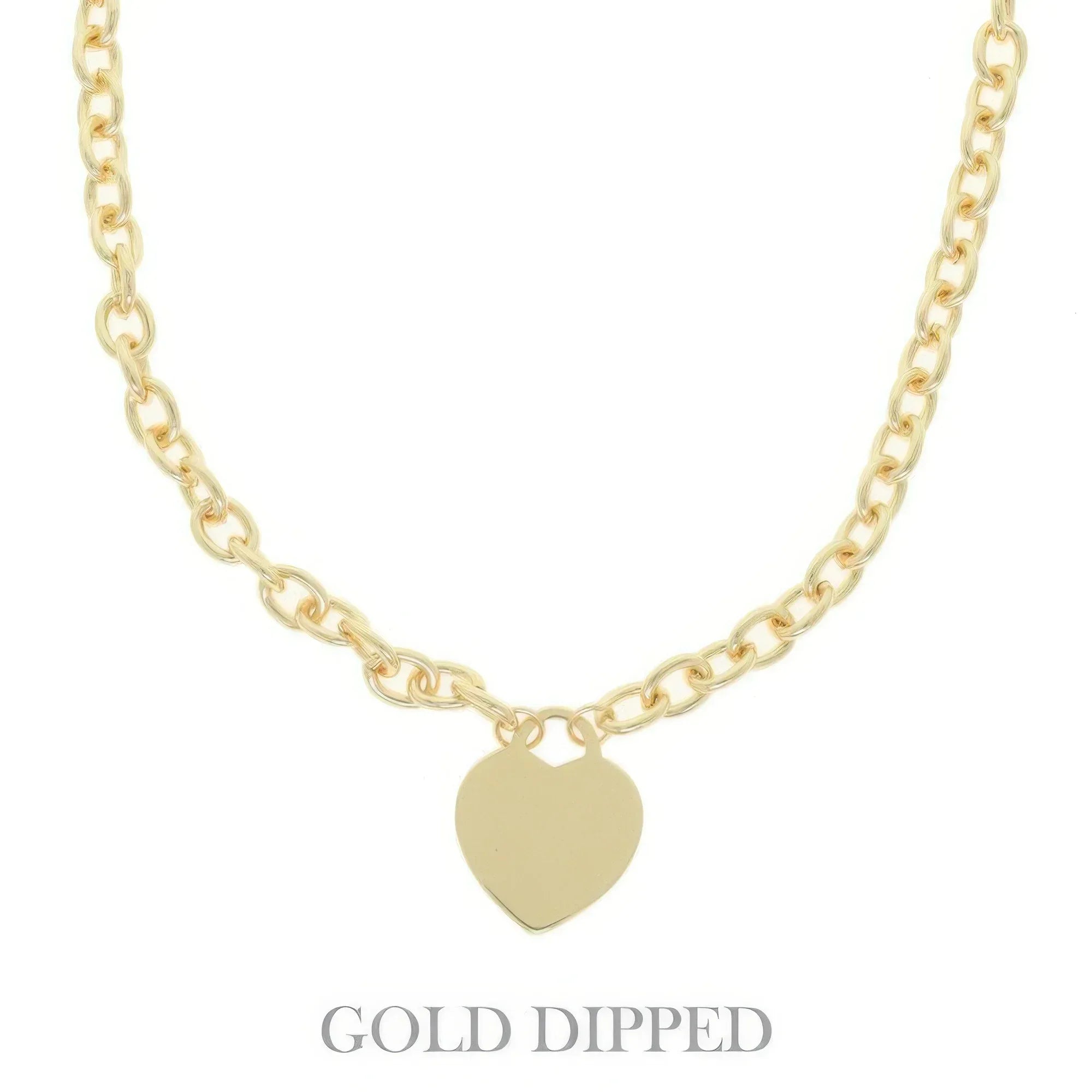 Gold Plated Heart Pendant Necklace | Mixtshop LLC Main image