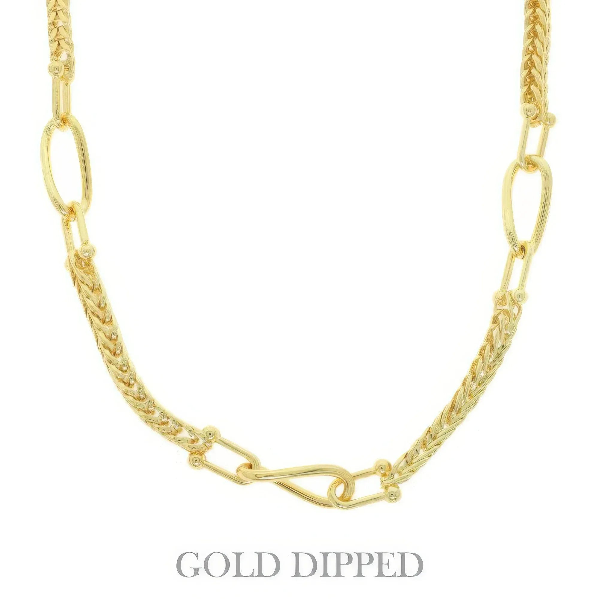 Gold-plated Oval Link Rope-style Chain Necklace | Mixtshop LLC