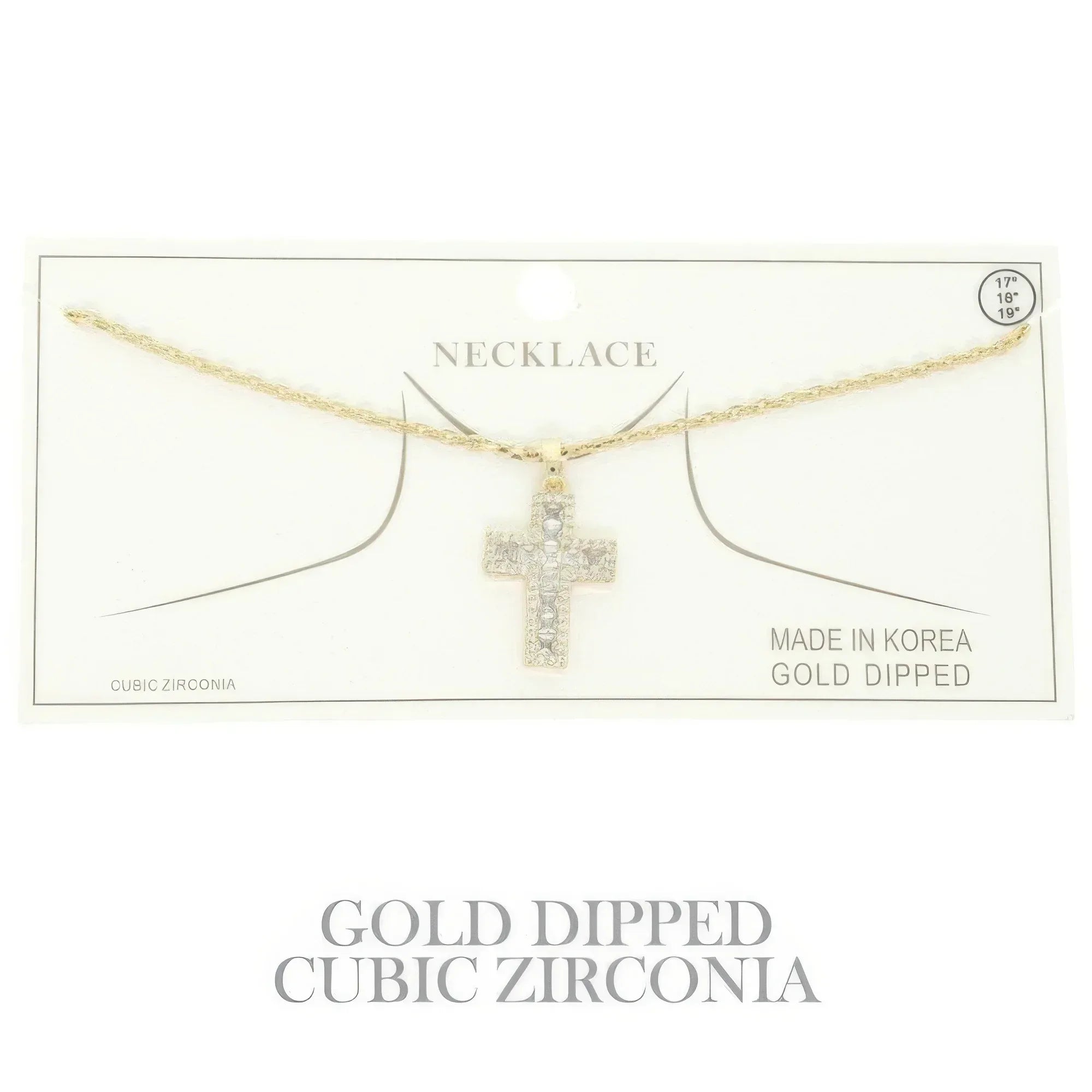 Gold-plated Cz Cross Pendant Necklace | Mixtshop LLC