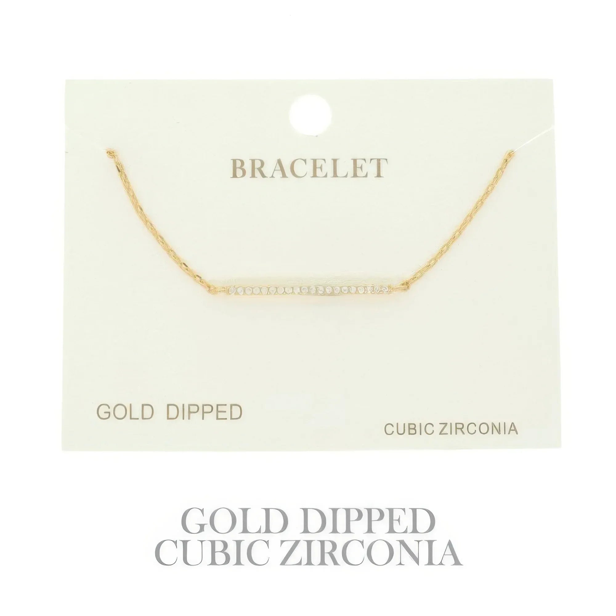 Gold Plated Cz Bar Chain Bracelet | Mixtshop LLC Main image