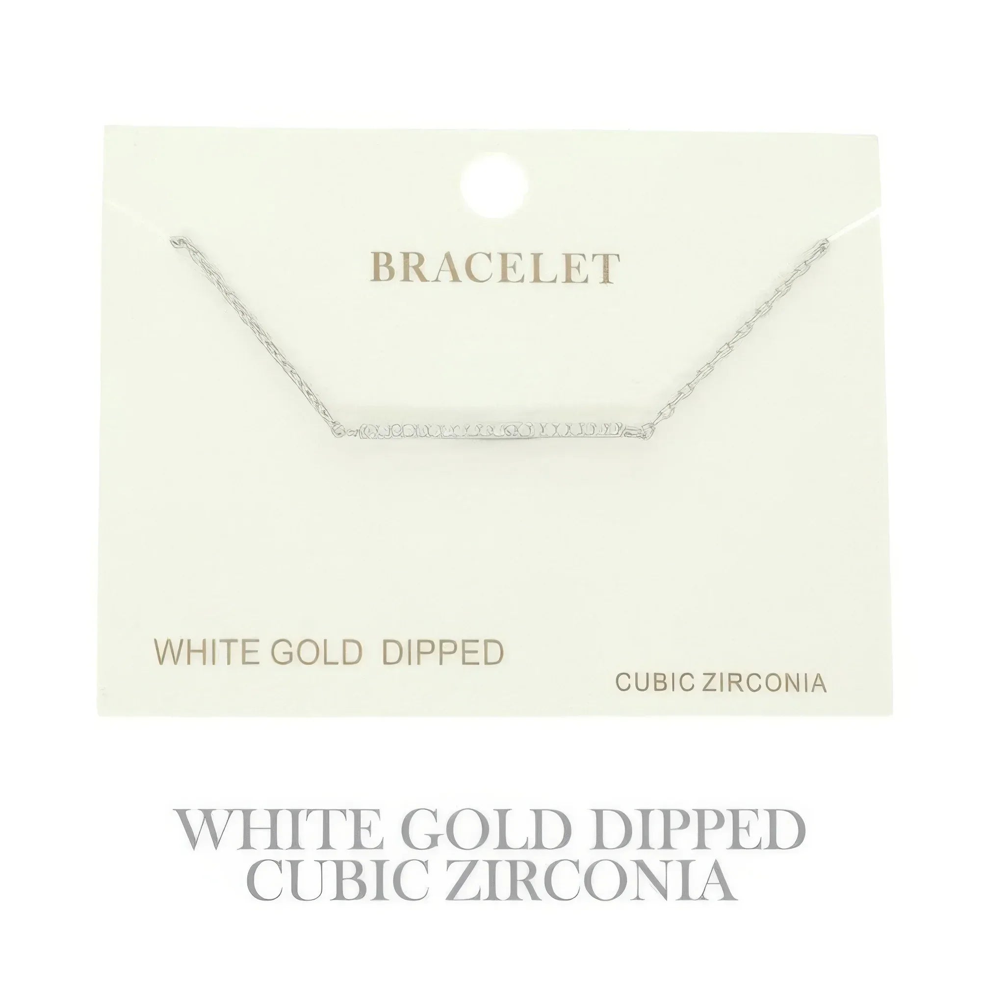 Gold Plated Cz Bar Chain Bracelet Secondary image