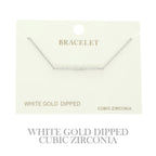 Gold Plated Cz Bar Chain Bracelet | Mixtshop LLC