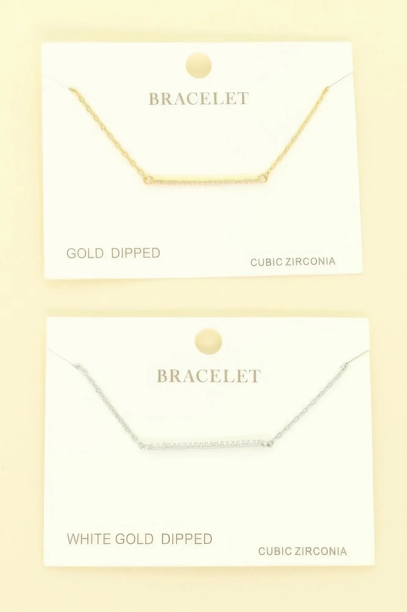 Gold Plated Cz Bar Chain Bracelet | Mixtshop LLC