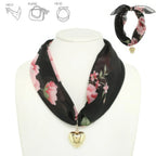 Graphic Print Heart Pendant Scarf Tie Necklace | Mixtshop LLC