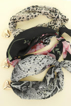 Graphic Print Heart Pendant Scarf Tie Necklace | Mixtshop LLC