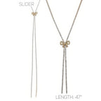 Rhinestone Bow Charm Bolo Necklace | Mixtshop LLC