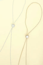 Bezel Set Crystal Heart Charm Bolo Necklace | Mixtshop LLC