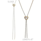 Bezel Set Crystal Heart Charm Bolo Necklace | Mixtshop LLC