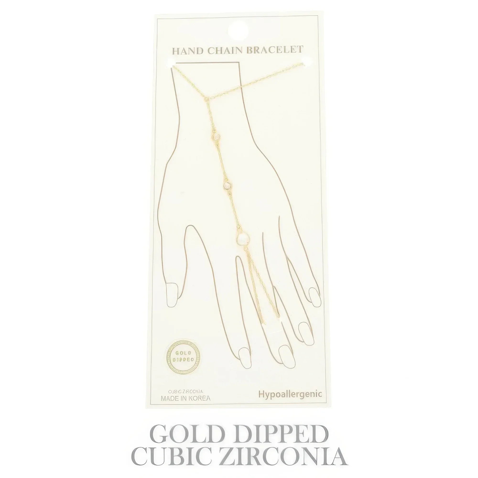 Gold Plated Cz Cable Chain Hand Bracelet Secondary image