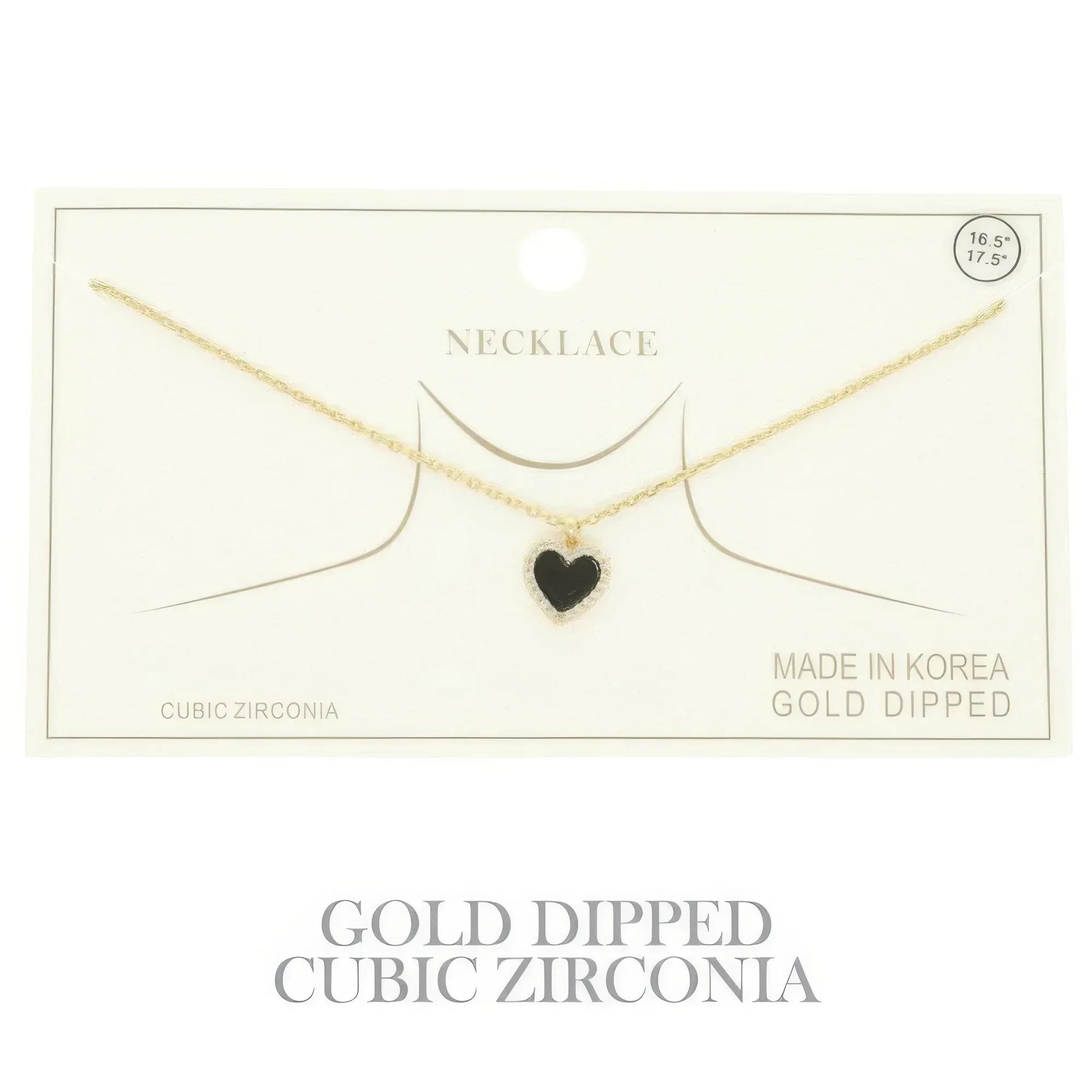 Gold Plated Cz Heart Pendant Necklace | Mixtshop LLC