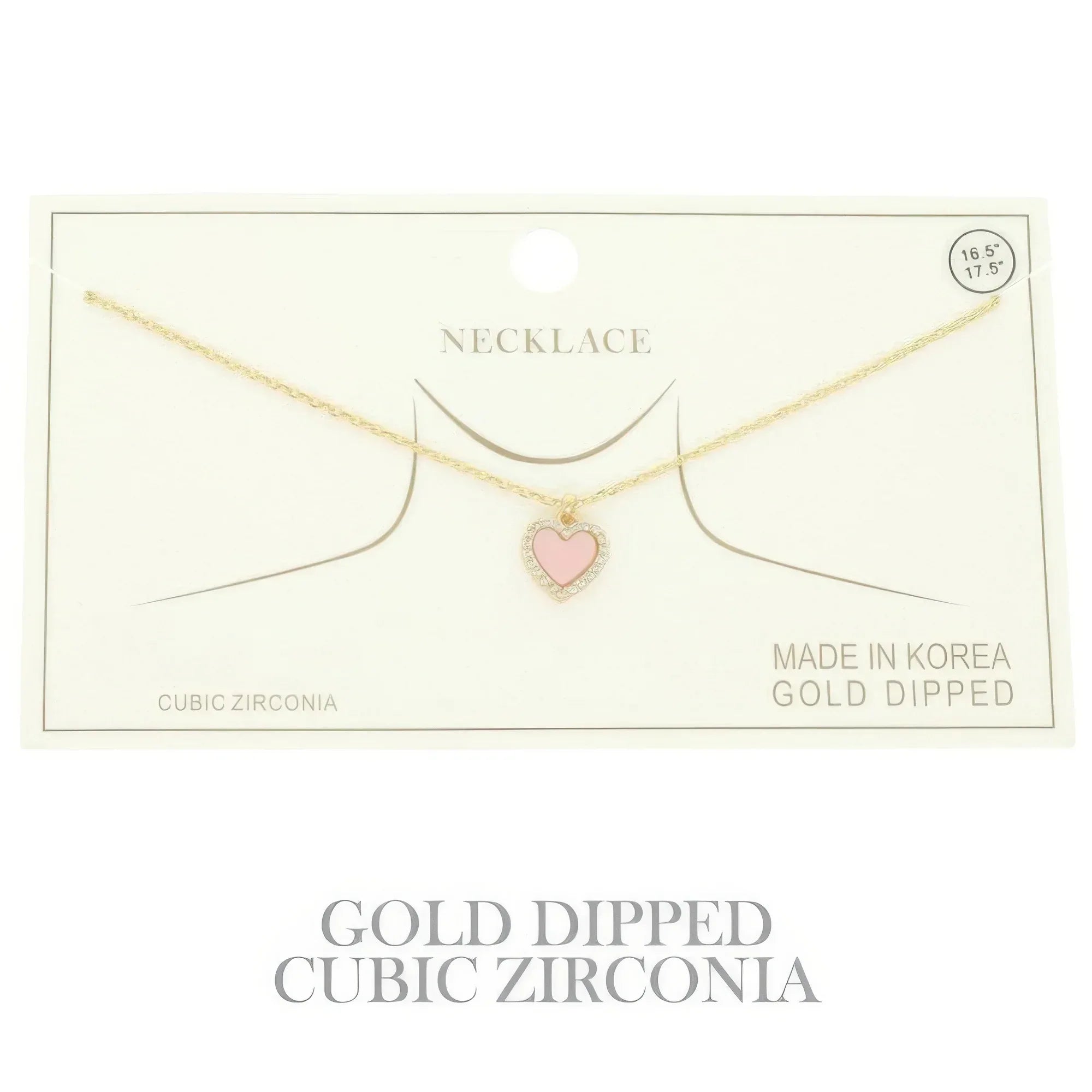 Gold Plated Cz Heart Pendant Necklace Secondary image