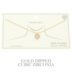 Gold Plated Cz Heart Pendant Necklace | Mixtshop LLC
