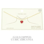 Gold Plated Cz Heart Pendant Necklace | Mixtshop LLC
