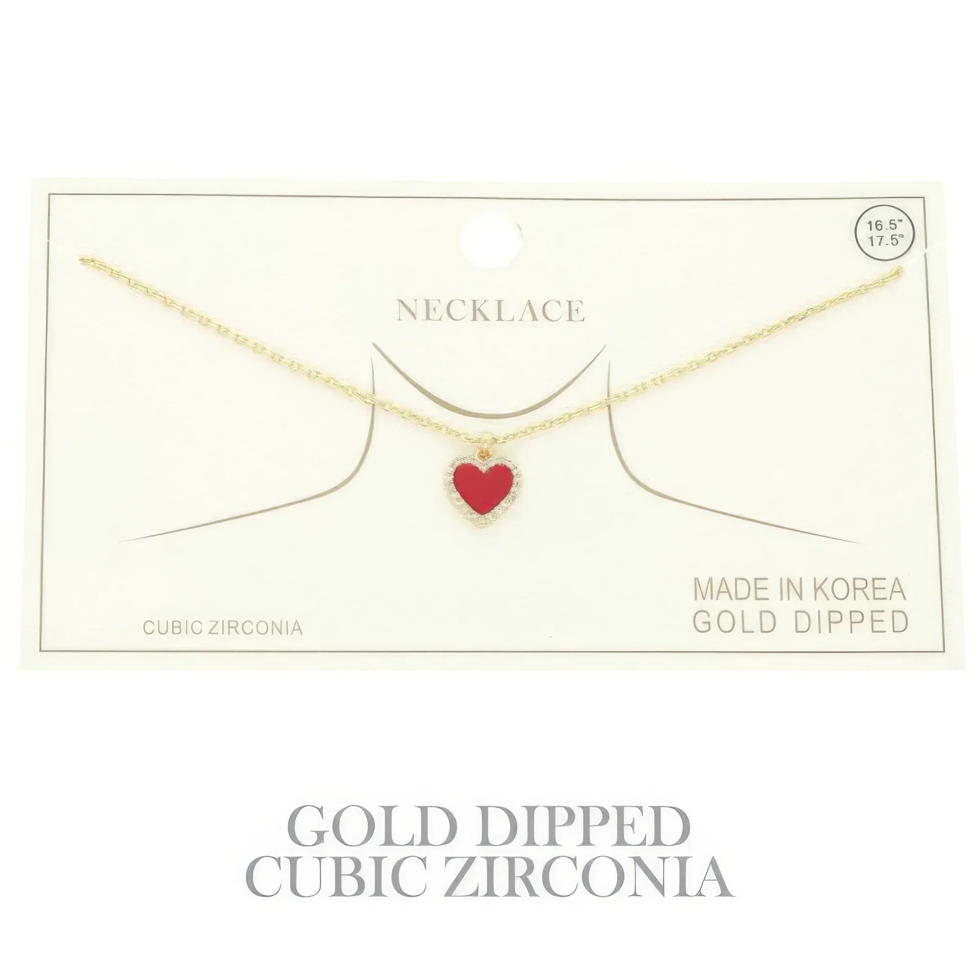 Gold Plated Cz Heart Pendant Necklace | Mixtshop LLC
