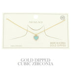 Gold Plated Cz Heart Pendant Necklace | Mixtshop LLC
