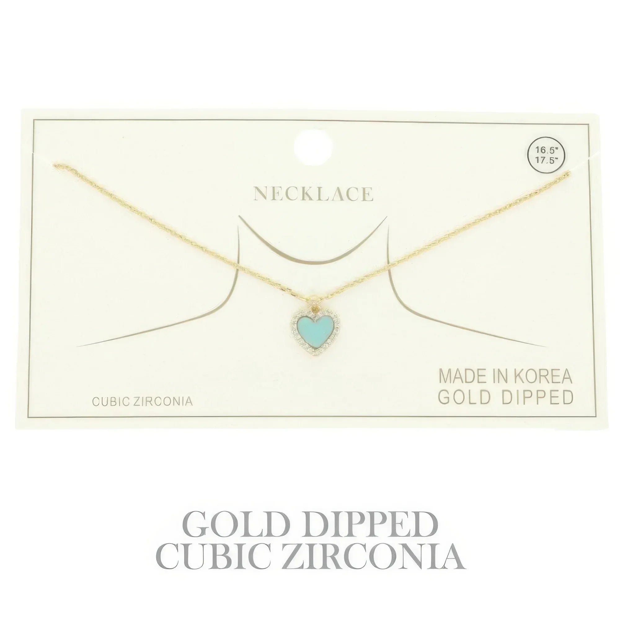 Gold Plated Cz Heart Pendant Necklace | Mixtshop LLC