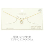 Gold Plated Cz Heart Pendant Necklace | Mixtshop LLC