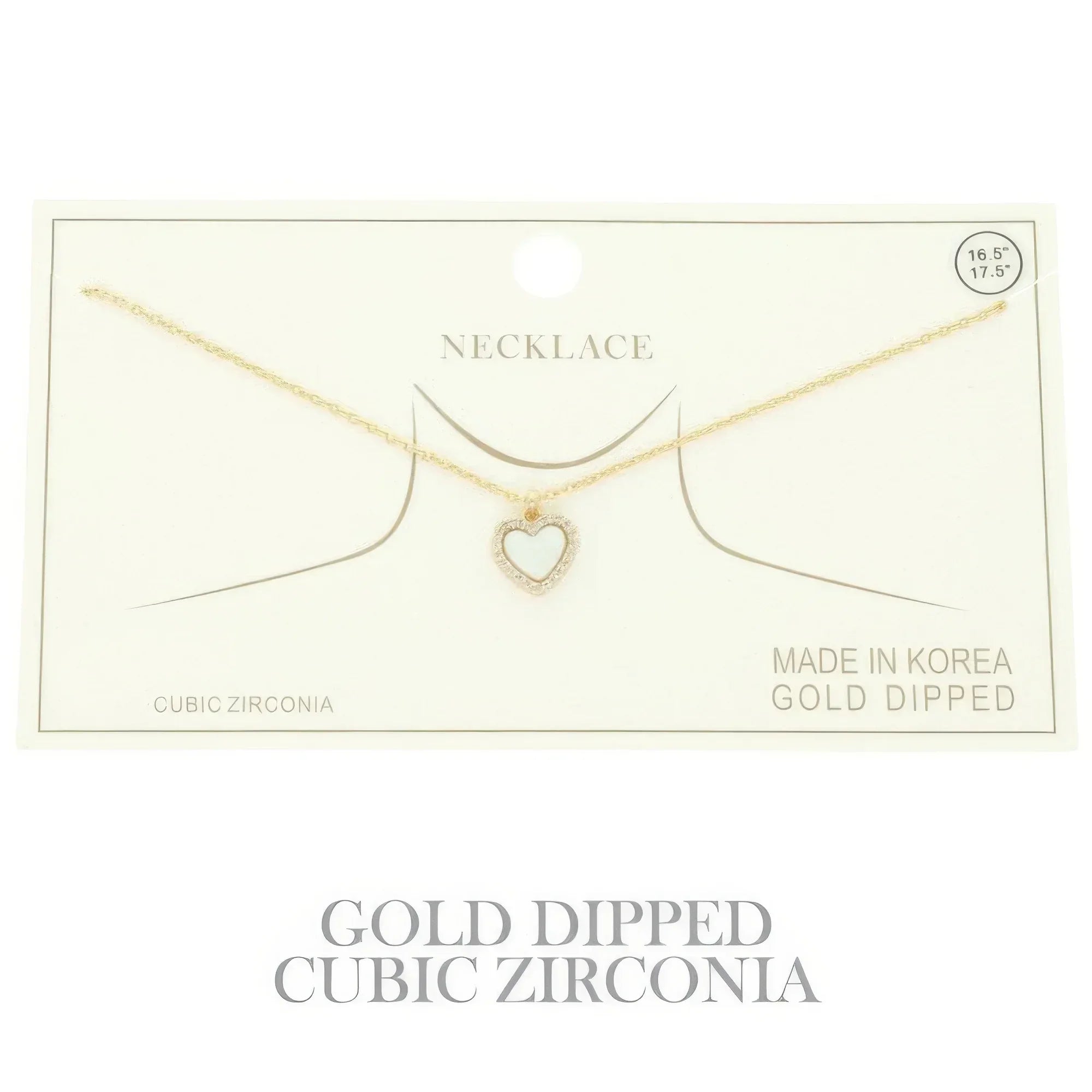 Gold Plated Cz Heart Pendant Necklace | Mixtshop LLC
