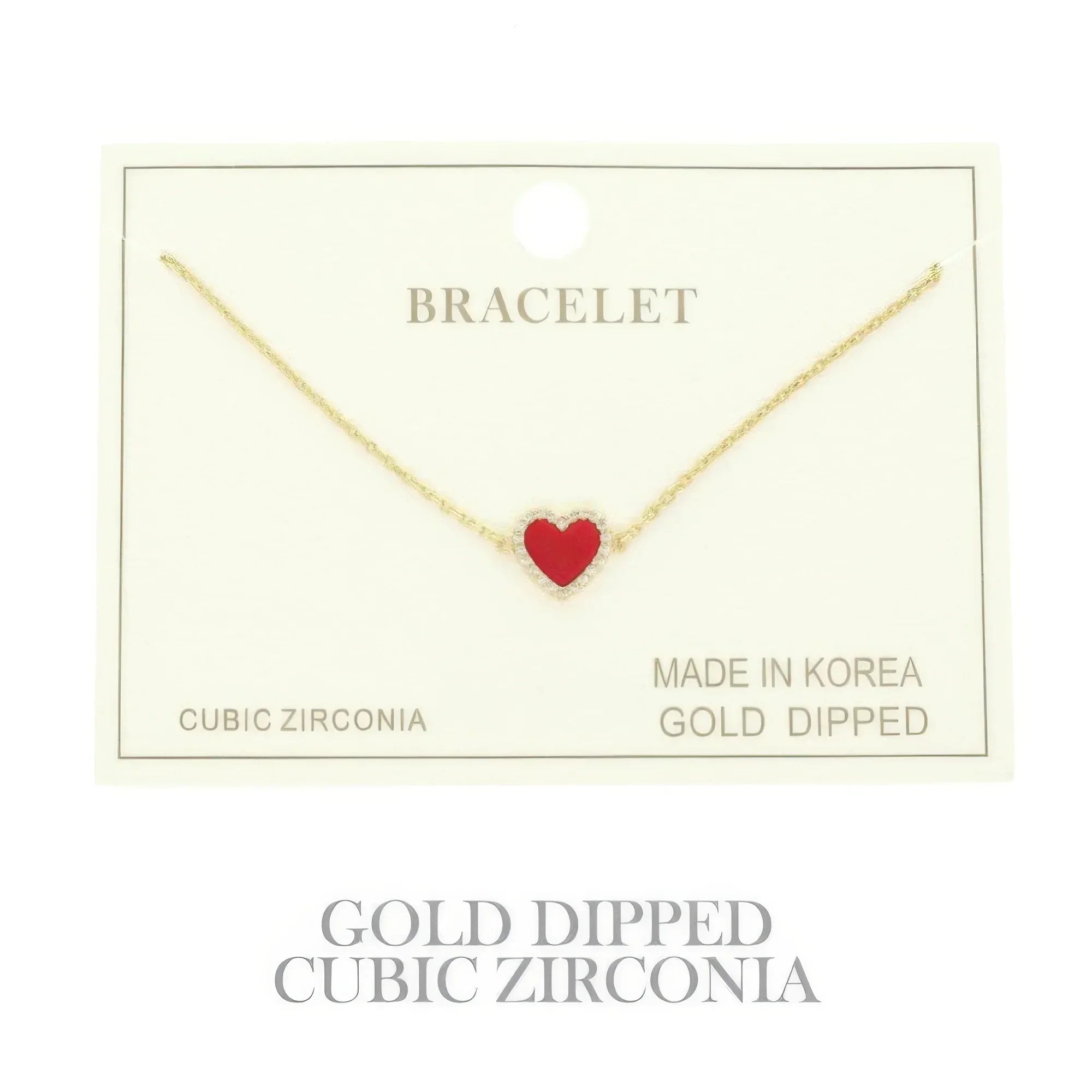Gold Plated Cz Heart Chain Bracelet Secondary image