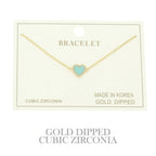 Gold Plated Cz Heart Chain Bracelet | Mixtshop LLC