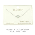 Gold Plated Cz Heart Chain Bracelet | Mixtshop LLC