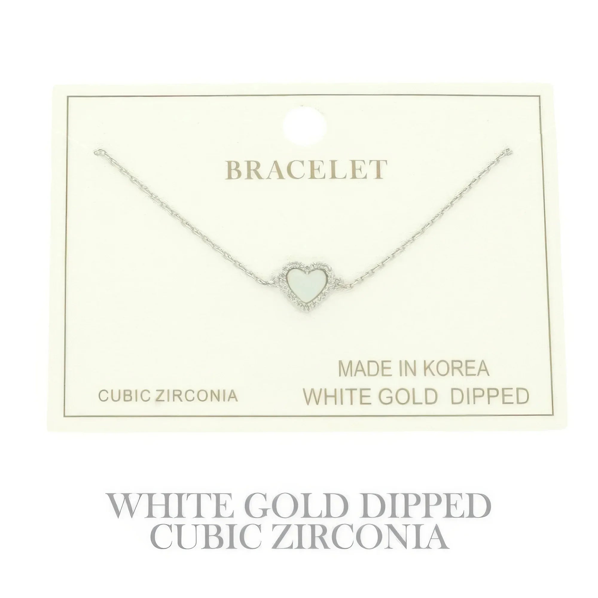 Gold Plated Cz Heart Chain Bracelet | Mixtshop LLC