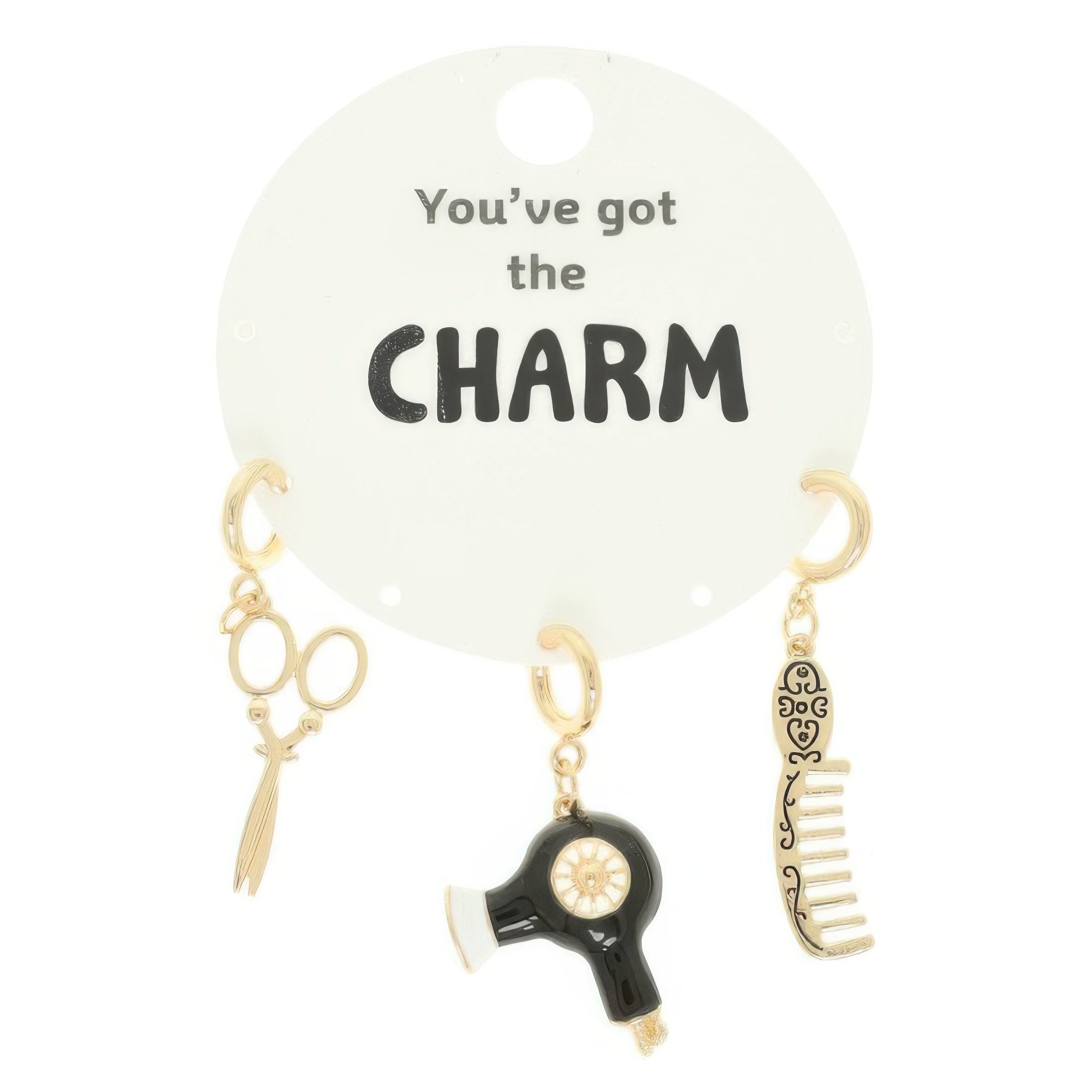 3pc Hair Stylist Theme Assorted Charm Set Secondary image