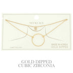 Cz Gold Plated Round Cut Pendant Necklace | Mixtshop LLC