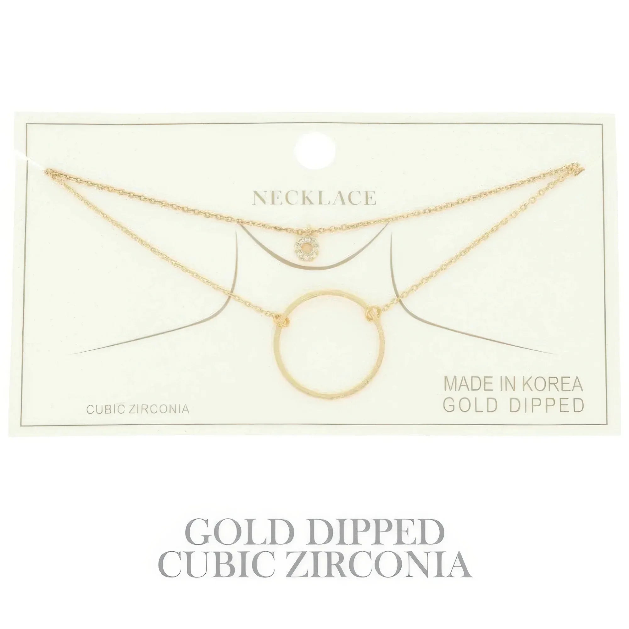 Cz Gold Plated Round Cut Pendant Necklace | Mixtshop LLC