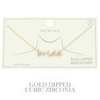Cz Gold Plated Bride Pendant Necklace | Mixtshop LLC