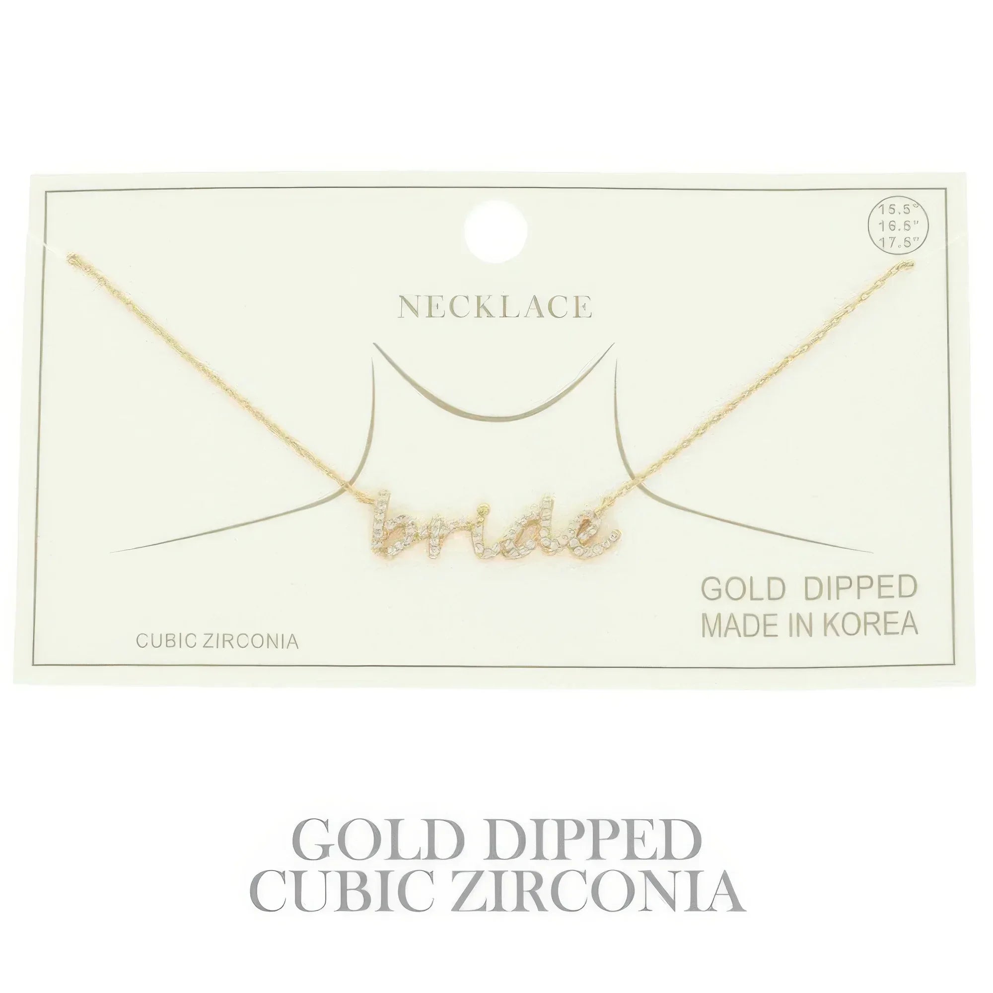 Cz Gold Plated Bride Pendant Necklace | Mixtshop LLC