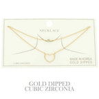Cz Gold Plated Heart Cut Pendant Necklace | Mixtshop LLC
