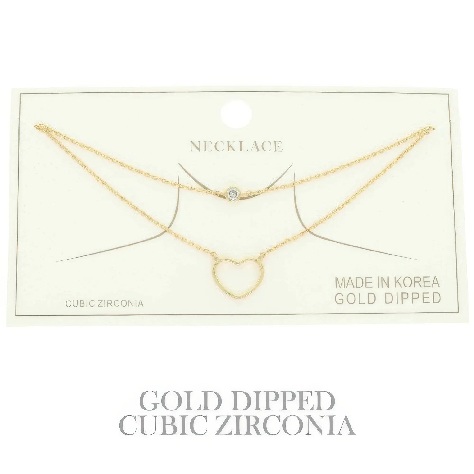 Cz Gold Plated Heart Cut Pendant Necklace | Mixtshop LLC